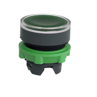 ZB5AA38 - Head for illuminated push button, Harmony XB5, plastic, green flush, 22mm, universal LED, for insetion of legend - Schneider Electric - Head for illuminated push button, Harmony XB5, plastic, green flush, 22mm, universal LED, for insetion of legend - Schneider Electric - 2