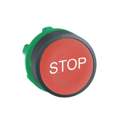 ZB5AA434 - Push button head, Harmony XB5, plastic, flush, red, 22mm, spring return, marked STOP - Schneider Electric - Push button head, Harmony XB5, plastic, flush, red, 22mm, spring return, marked STOP - Schneider Electric - 0