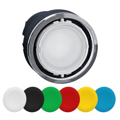 ZB5AA98 - Head for illuminated push button, Harmony XB5, plastic, 6 colors flush, universal LED, 22mm, spring return, unmarked - Schneider Electric - Head for illuminated push button, Harmony XB5, plastic, 6 colors flush, universal LED, 22mm, spring return, unmarked - Schneider Electric - 0