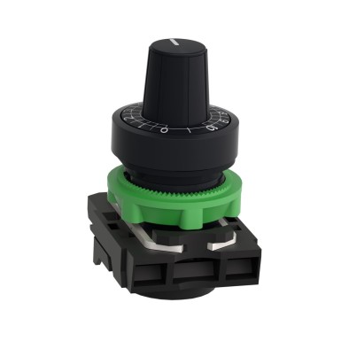 ZB5AD922 - Harmony XB5, Potentiometer head, plastic,black, ?22, for use with ? 6.35 mm shaft - Schneider Electric - Harmony XB5, Potentiometer head, plastic,black, ?22, for use with ? 6.35 mm shaft - Schneider Electric - 6