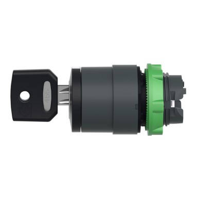 ZB5AG1 - Key switch selector head, Harmony XB5, plastic, black, 22mm, key 455, 3 positions, spring return from left to center - Schneider Electric - Key switch selector head, Harmony XB5, plastic, black, 22mm, key 455, 3 positions, spring return from left to center - Schneider Electric - 2