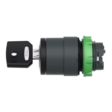 ZB5AG2 - Key selector switch head, Harmony XB5, plastic, black, 22mm, key 455, 2 positions, stay put - Schneider Electric - Key selector switch head, Harmony XB5, plastic, black, 22mm, key 455, 2 positions, stay put - Schneider Electric - 11