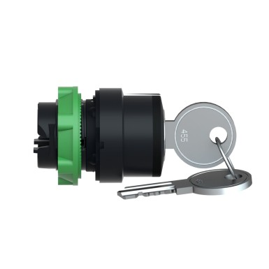 ZB5AG2 - Key selector switch head, Harmony XB5, plastic, black, 22mm, key 455, 2 positions, stay put - Schneider Electric - Key selector switch head, Harmony XB5, plastic, black, 22mm, key 455, 2 positions, stay put - Schneider Electric - 6