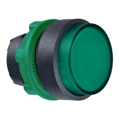 ZB5AH33 - Head for illuminated push button, Harmony XB5, round green projecting, 22mm, universal LED, push to release, unmarked - Schneider Electric - Head for illuminated push button, Harmony XB5, round green projecting, 22mm, universal LED, push to release, unmarked - Schneider Electric - 0