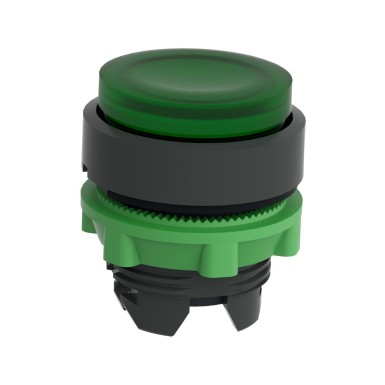 ZB5AH33 - Head for illuminated push button, Harmony XB5, round green projecting, 22mm, universal LED, push to release, unmarked - Schneider Electric - Head for illuminated push button, Harmony XB5, round green projecting, 22mm, universal LED, push to release, unmarked - Schneider Electric - 6