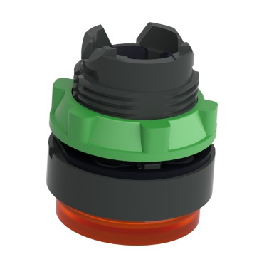 ZB5AH53 - Head for illuminated push button, Harmony XB5, dark grey plastic, orange projecting, 22mm, universal LED, push-push - Schneider Electric - Head for illuminated push button, Harmony XB5, dark grey plastic, orange projecting, 22mm, universal LED, push-push - Schneider Electric - 2