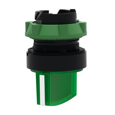 ZB5AK1233 - Head for illuminated selector switch, Harmony XB5, Harmony XALF, grey plastic, green handle, 22mm, universal LED, 2 positions - Schneider Electric - Head for illuminated selector switch, Harmony XB5, Harmony XALF, grey plastic, green handle, 22mm, universal LED, 2 positions - Schneider Electric - 5