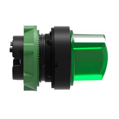 ZB5AK1233 - Head for illuminated selector switch, Harmony XB5, Harmony XALF, grey plastic, green handle, 22mm, universal LED, 2 positions - Schneider Electric - Head for illuminated selector switch, Harmony XB5, Harmony XALF, grey plastic, green handle, 22mm, universal LED, 2 positions - Schneider Electric - 3