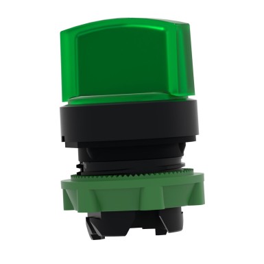 ZB5AK1233 - Head for illuminated selector switch, Harmony XB5, Harmony XALF, grey plastic, green handle, 22mm, universal LED, 2 positions - Schneider Electric - Head for illuminated selector switch, Harmony XB5, Harmony XALF, grey plastic, green handle, 22mm, universal LED, 2 positions - Schneider Electric - 2