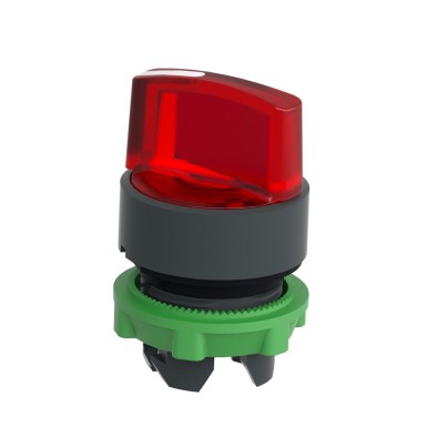 ZB5AK1243 - Head for illuminated selector switch, Harmony XB5, dark grey plastic, red handle, 22mm, universal LED, 2 positions - Schneider Electric - Head for illuminated selector switch, Harmony XB5, dark grey plastic, red handle, 22mm, universal LED, 2 positions - Schneider Electric - 3