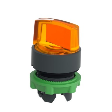 ZB5AK1253 - Head for illuminated selector switch, Harmony XB5, dark grey plastic, orange handle, 22mm, universal LED, 2 positions - Schneider Electric - Head for illuminated selector switch, Harmony XB5, dark grey plastic, orange handle, 22mm, universal LED, 2 positions - Schneider Electric - 5