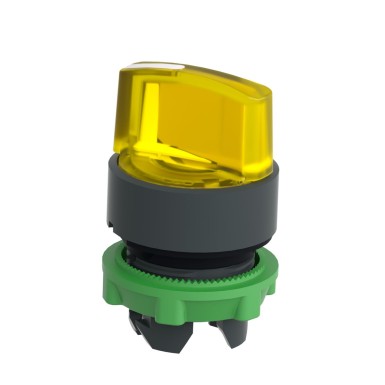 ZB5AK1283 - Head for illuminated selector switch, Harmony XB5, plastic, yellow handle, 22mm, universal LED, 2 positions - Schneider Electric - Head for illuminated selector switch, Harmony XB5, plastic, yellow handle, 22mm, universal LED, 2 positions - Schneider Electric - 1