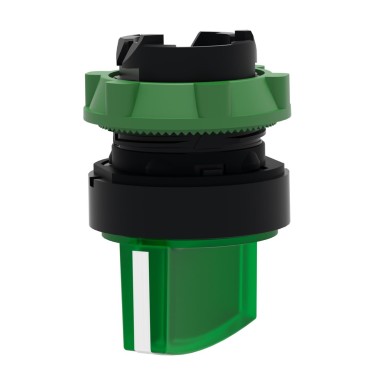 ZB5AK1333 - Head for illuminated selector switch, Harmony XB5, grey plastic, green handle, 22mm, universal LED, 3 positions, stay put - Schneider Electric - Head for illuminated selector switch, Harmony XB5, grey plastic, green handle, 22mm, universal LED, 3 positions, stay put - Schneider Electric - 2