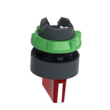 ZB5AK1343 - Head for illuminated selector switch, Harmony XB5, universal LED, red handle, 22mm, 3 positions, stay put - Schneider Electric - Head for illuminated selector switch, Harmony XB5, universal LED, red handle, 22mm, 3 positions, stay put - Schneider Electric - 1