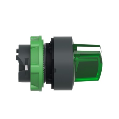 ZB5AK1433 - Head for illuminated selector switch, Harmony XB5, universal LED, green handle, 22mm, 2 positions, spring return - Schneider Electric - Head for illuminated selector switch, Harmony XB5, universal LED, green handle, 22mm, 2 positions, spring return - Schneider Electric - 2