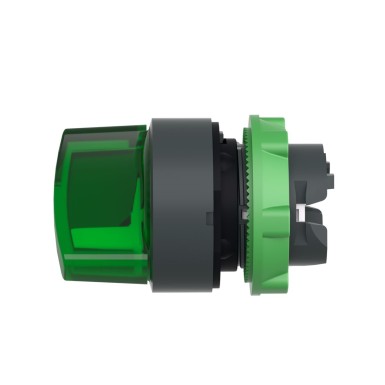 ZB5AK1433 - Head for illuminated selector switch, Harmony XB5, universal LED, green handle, 22mm, 2 positions, spring return - Schneider Electric - Head for illuminated selector switch, Harmony XB5, universal LED, green handle, 22mm, 2 positions, spring return - Schneider Electric - 3