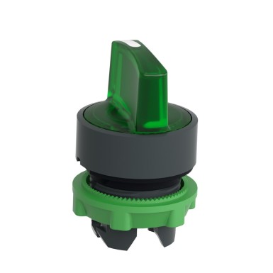 ZB5AK1533 - Head for illuminated selector switch, Harmony XB5, dark grey plastic, green handle, 22mm, universal LED, 3 positions, - Schneider Electric - Head for illuminated selector switch, Harmony XB5, dark grey plastic, green handle, 22mm, universal LED, 3 positions, - Schneider Electric - 6