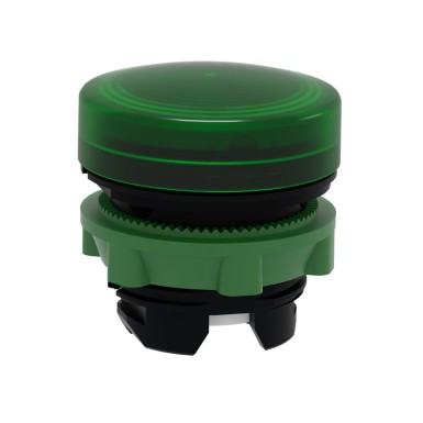 ZB5AV033S - Head for pilot light, Harmony XB5, green ?22 mm grooved lens integral led - Schneider Electric - Head for pilot light, Harmony XB5, green ?22 mm grooved lens integral led - Schneider Electric - 2