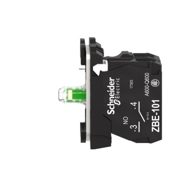 ZB5AW0B11 - Complete body/contact assembly and light block, Harmony XB5, plastic, universal LED, body/fixing collar, 1NO, 24V AC DC - Schneider Electric - Complete body/contact assembly and light block, Harmony XB5, plastic, universal LED, body/fixing collar, 1NO, 24V AC DC - Schneider Electric - 1