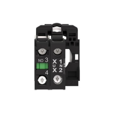 ZB5AW0B11 - Complete body/contact assembly and light block, Harmony XB5, plastic, universal LED, body/fixing collar, 1NO, 24V AC DC - Schneider Electric - Complete body/contact assembly and light block, Harmony XB5, plastic, universal LED, body/fixing collar, 1NO, 24V AC DC - Schneider Electric - 2