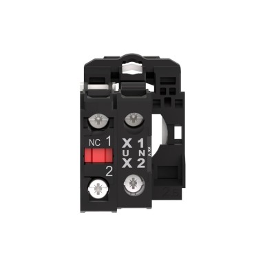 ZB5AW0B12 - Complete body/contact assembly and light block, Harmony XB5, XB4, with body/fixing collar, universal LED, 24V 1NC - Schneider Electric - Complete body/contact assembly and light block, Harmony XB5, XB4, with body/fixing collar, universal LED, 24V 1NC - Schneider Electric - 1