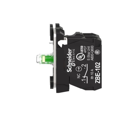 ZB5AW0B12 - Complete body/contact assembly and light block, Harmony XB5, XB4, with body/fixing collar, universal LED, 24V 1NC - Schneider Electric - Complete body/contact assembly and light block, Harmony XB5, XB4, with body/fixing collar, universal LED, 24V 1NC - Schneider Electric - 5