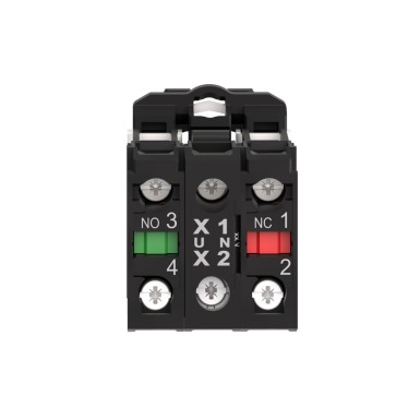 ZB5AW0B15 - Complete body/contact assembly and light block, Harmony XB5, plastic, universal LED, body/fixing collar, 1NO + 1NC, 24V AC DC - Schneider Electric - Complete body/contact assembly and light block, Harmony XB5, plastic, universal LED, body/fixing collar, 1NO + 1NC, 24V AC DC - Schneider Electric - 5