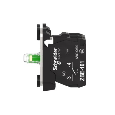 ZB5AW0B31 - Harmony XB5, Light block with body/fixing collar, plastic, green, integral LED, 24 V AC/DC, 1 NO - Schneider Electric - Harmony XB5, Light block with body/fixing collar, plastic, green, integral LED, 24 V AC/DC, 1 NO - Schneider Electric - 1