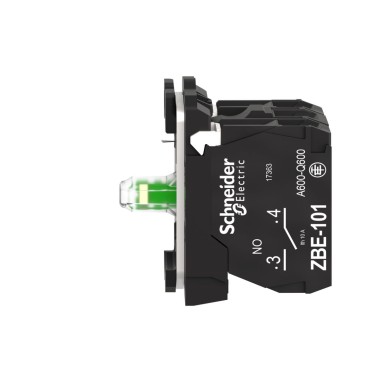 ZB5AW0G15 - Complete body/contact assembly and light block, Harmony XB5, XB4, with body/fixing collar, universal LED, 110...120V, 1NO + 1NC - Schneider Electric - Complete body/contact assembly and light block, Harmony XB5, XB4, with body/fixing collar, universal LED, 110...120V, 1NO + 1NC - Schneider Electric - 3