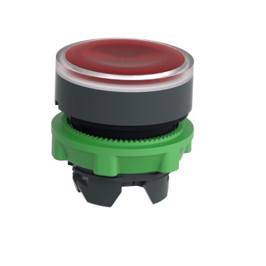 ZB5AW343S - Head for illuminated push button, Harmony XB5, red flush, 22mm, universal LED, spring return, grooved lens, unmarked - Schneider Electric - Head for illuminated push button, Harmony XB5, red flush, 22mm, universal LED, spring return, grooved lens, unmarked - Schneider Electric - 4