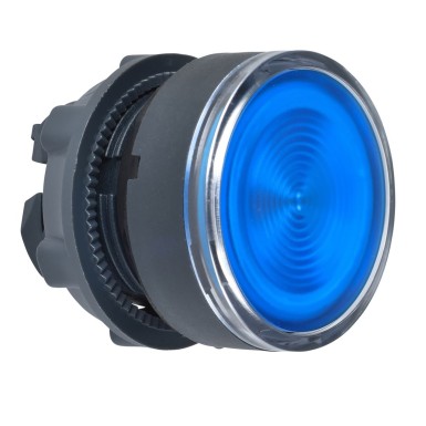 ZB5AW363S - Head for illuminated push button, Harmony XB5, blue flush, 22mm, universal LED, spring return, grooved lens, unmarked - Schneider Electric - Head for illuminated push button, Harmony XB5, blue flush, 22mm, universal LED, spring return, grooved lens, unmarked - Schneider Electric - 0