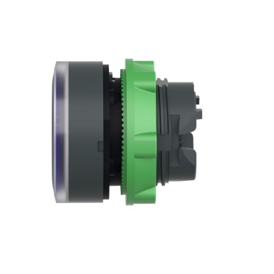 ZB5AW363S - Head for illuminated push button, Harmony XB5, blue flush, 22mm, universal LED, spring return, grooved lens, unmarked - Schneider Electric - Head for illuminated push button, Harmony XB5, blue flush, 22mm, universal LED, spring return, grooved lens, unmarked - Schneider Electric - 1