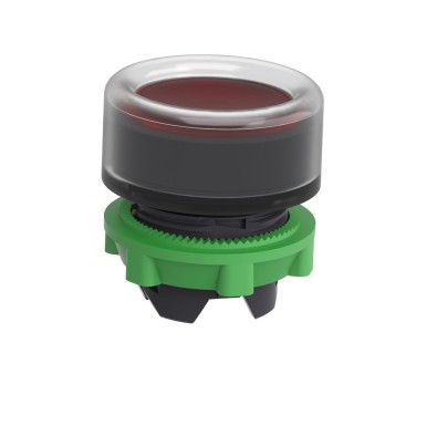 ZB5AW543 - Head for illuminated push button, Harmony XB5, red flush, 22mm, universal LED, spring return, clear boot, unmarked - Schneider Electric - Head for illuminated push button, Harmony XB5, red flush, 22mm, universal LED, spring return, clear boot, unmarked - Schneider Electric - 1