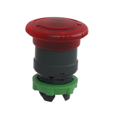 ZB5AW743 - Head for illuminated emergency switching off push button, Harmony XB5, plastic, red mushroom 40mm, 22mm, universal LED, turn to release - Schneider Electric - Head for illuminated emergency switching off push button, Harmony XB5, plastic, red mushroom 40mm, 22mm, universal LED, turn to release - Schneider Electric - 5