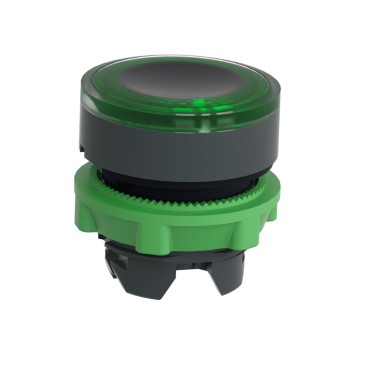 ZB5AW933 - Head for illuminated push button, Harmony XB5, green flush, 22mm, universal LED, spring return, illuminated ring - Schneider Electric - Head for illuminated push button, Harmony XB5, green flush, 22mm, universal LED, spring return, illuminated ring - Schneider Electric - 1