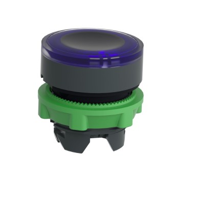 ZB5AW963 - Head for illuminated push button, Harmony XB5, plastic, blue flush, 22mm, universal LED, spring return, illuminated ring - Schneider Electric - Head for illuminated push button, Harmony XB5, plastic, blue flush, 22mm, universal LED, spring return, illuminated ring - Schneider Electric - 2