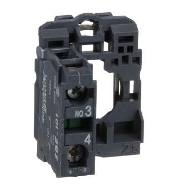 ZB5AZ101 - Single contact block with body fixing collar, Harmony XB5, plastic, screw clamp terminal, 1NO - Schneider Electric - Single contact block with body fixing collar, Harmony XB5, plastic, screw clamp terminal, 1NO - Schneider Electric - 1