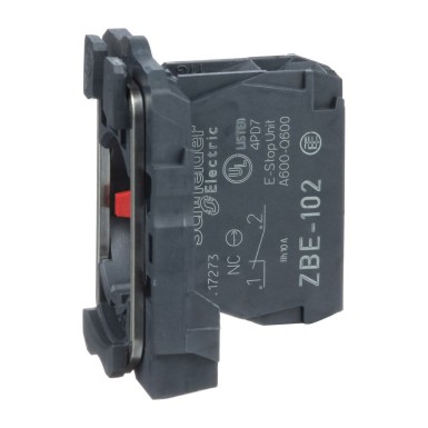 ZB5AZ102 - Single contact block with body fixing collar, Harmony XB5, plastic, screw clamp terminal, 1NC - Schneider Electric - Single contact block with body fixing collar, Harmony XB5, plastic, screw clamp terminal, 1NC - Schneider Electric - 0