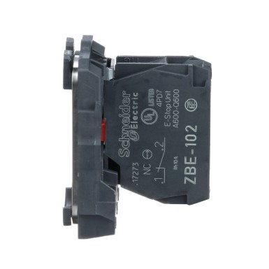 ZB5AZ102 - Single contact block with body fixing collar, Harmony XB5, plastic, screw clamp terminal, 1NC - Schneider Electric - Single contact block with body fixing collar, Harmony XB5, plastic, screw clamp terminal, 1NC - Schneider Electric - 3