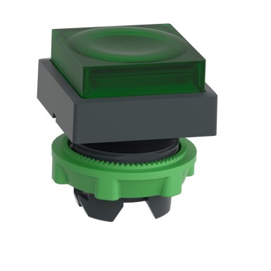 ZB5CW133 - Head for illuminated push button, Harmony XB5, green square projecting, 22mm, universal LED, spring return, unmarked - Schneider Electric - Head for illuminated push button, Harmony XB5, green square projecting, 22mm, universal LED, spring return, unmarked - Schneider Electric - 1