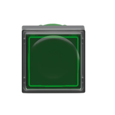 ZB5CW333 - Head for illuminated push button, Harmony XB5, green square square flush, 22mm, universal LED, for insertion of legend - Schneider Electric - Head for illuminated push button, Harmony XB5, green square square flush, 22mm, universal LED, for insertion of legend - Schneider Electric - 1