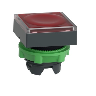 ZB5CW343 - Head for illuminated push button, Harmony XB5, red square square flush 22mm, universal LED, for insertion of legend - Schneider Electric - Head for illuminated push button, Harmony XB5, red square square flush 22mm, universal LED, for insertion of legend - Schneider Electric - 2