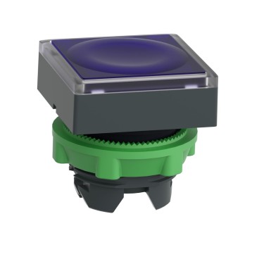 ZB5CW363 - Head for illuminated push button, Harmony XB5, plastic, blue square flush, 22mm, universal LED, for insertion of legend - Schneider Electric - Head for illuminated push button, Harmony XB5, plastic, blue square flush, 22mm, universal LED, for insertion of legend - Schneider Electric - 1