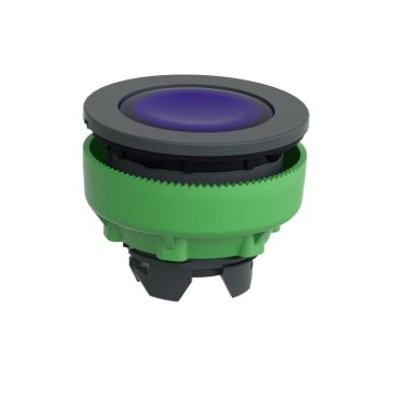 ZB5FA68 - Head for illuminated push button, Harmony XB5, antimicrobial, plastic, blue flush mounted, 30mm, universal LED, - Schneider Electric - Head for illuminated push button, Harmony XB5, antimicrobial, plastic, blue flush mounted, 30mm, universal LED, - Schneider Electric - 1