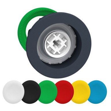 ZB5FA9 - Harmony XB5, Antimicrobial Flush mounted push button head, plastic, with set of 6 colours caps, Ш30, spring return, unmarked - Schneider Electric - Harmony XB5, Antimicrobial Flush mounted push button head, plastic, with set of 6 colours caps, Ш30, spring return, unmarked - Schneider Electric - 0