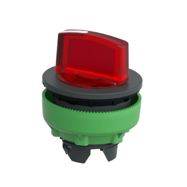 ZB5FK1243 - Head for illuminated selector switch, Harmony XB5, plastic, red handle, universal LED, 2 positions, stay put - Schneider Electric - Head for illuminated selector switch, Harmony XB5, plastic, red handle, universal LED, 2 positions, stay put - Schneider Electric - 2