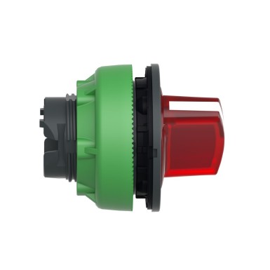 ZB5FK1243 - Head for illuminated selector switch, Harmony XB5, plastic, red handle, universal LED, 2 positions, stay put - Schneider Electric - Head for illuminated selector switch, Harmony XB5, plastic, red handle, universal LED, 2 positions, stay put - Schneider Electric - 3