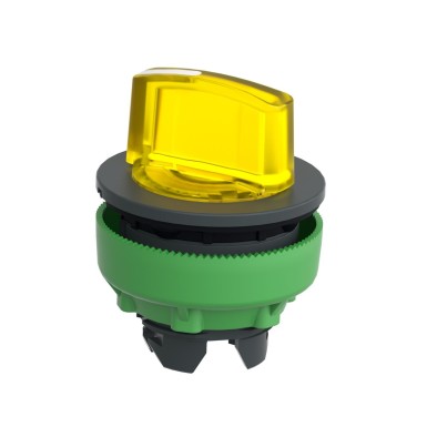 ZB5FK1283 - Head for illuminated selector switch, Harmony XB5, plastic, yellow handle, universal LED, 2 positions, stay put - Schneider Electric - Head for illuminated selector switch, Harmony XB5, plastic, yellow handle, universal LED, 2 positions, stay put - Schneider Electric - 2