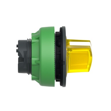 ZB5FK1283 - Head for illuminated selector switch, Harmony XB5, plastic, yellow handle, universal LED, 2 positions, stay put - Schneider Electric - Head for illuminated selector switch, Harmony XB5, plastic, yellow handle, universal LED, 2 positions, stay put - Schneider Electric - 3