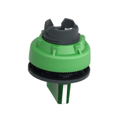 ZB5FK1333 - Head for illuminated selector switch, Harmony XB5, plastic, green handle, flush mounted, universal LED, 3 positions - Schneider Electric - Head for illuminated selector switch, Harmony XB5, plastic, green handle, flush mounted, universal LED, 3 positions - Schneider Electric - 5